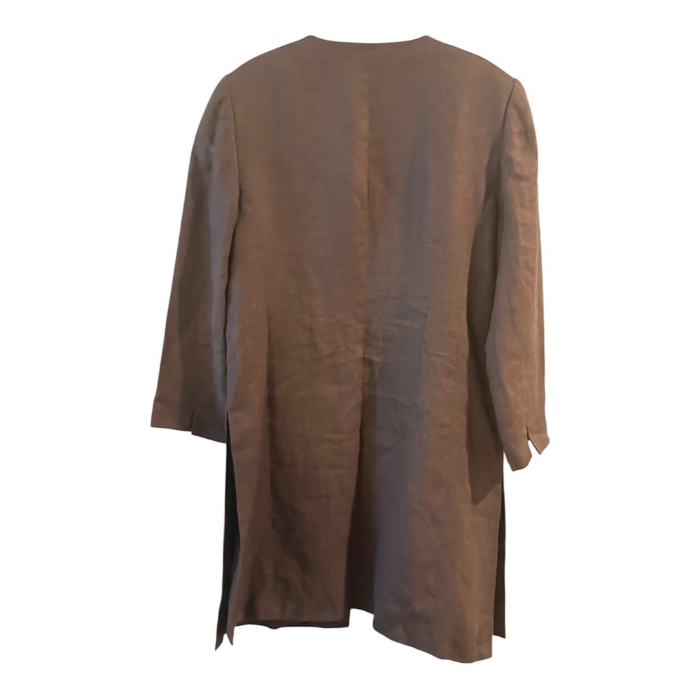 Linda Allard Ellen Tracy Embroidered Long Open Front Jacket w/ Pockets Size 10 - Picture 3 of 16